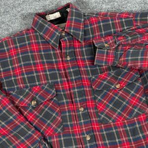 Vintage M Plaid Quilted Flannel Shacket Jacket Outdoor Workwear Oversized Grunge